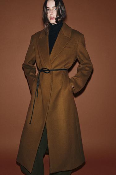 WOOL BLEND COAT ZW COLLECTION - camel by Zara