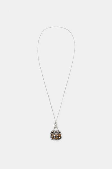 STONE JEWEL SACK NECKLACE - Silver by Zara