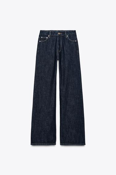ZW COLLECTION WIDE-LEG MID-RISE JEANS - Blue by Zara