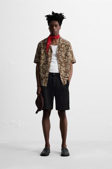 FLORAL JACQUARD SHIRT © OTIS KWAME KYE QUAICOE - Brown / Taupe by Zara - Image 0