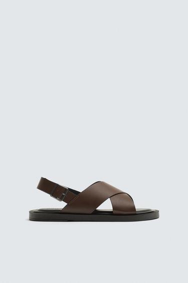 CROSSOVER SANDALS - Brown by Zara