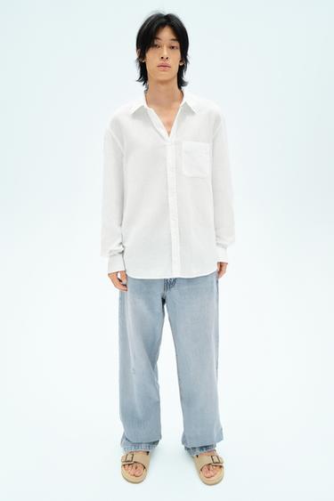 COTTON - LINEN SHIRT - White by Zara