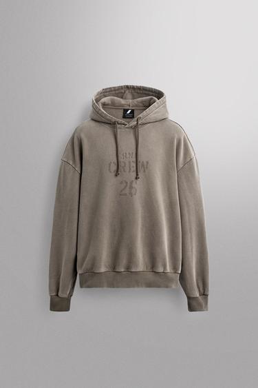 FADED RELAXED FIT TRAINING HOODIE - Light brown by Zara