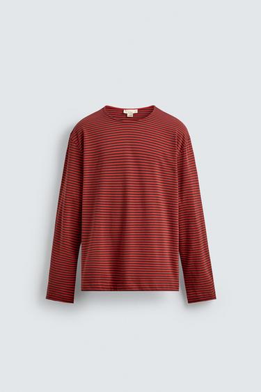 LIMITED EDITION JACQUARD STRIPED T-SHIRT - Red by Zara