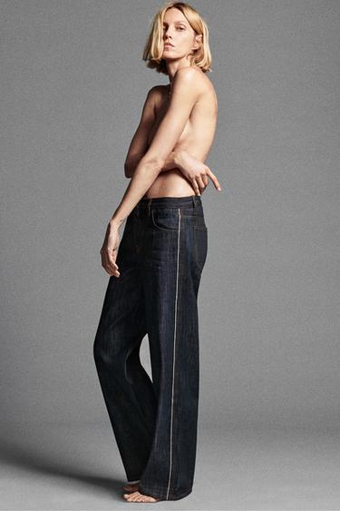 ZW COLLECTION SELVEDGE MID-WAIST JEANS - Blue by Zara