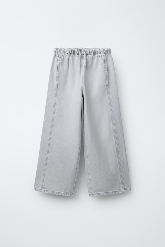 WIDE-LEG JEANS WITH DRAWSTRINGS - Grey by Zara - Image 0