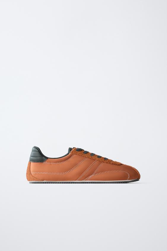 SLIM SOLE TRAINERS - Orange by Zara - Image 0