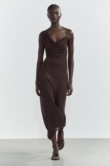 ASYMMETRIC LENGTH DRESS - Brown by Zara - Image 0