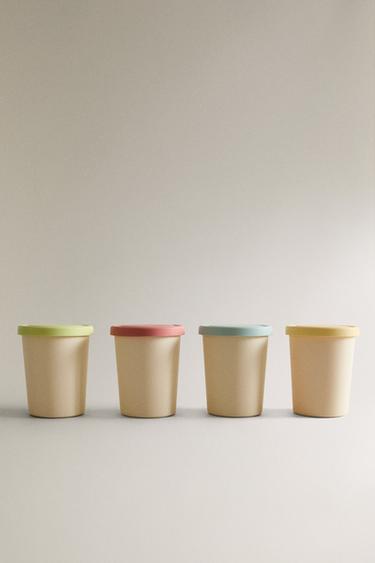 PACK OF SILICONE ICE CREAM TUBS (PACK OF 4) - Cream by Zara