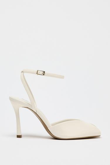 HEELED SANDALS WITH CUT-OUT DETAIL - White by Zara