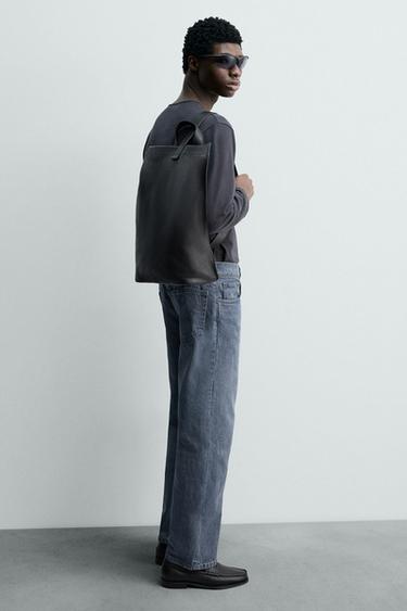 LEATHER BACKPACK - Black by Zara