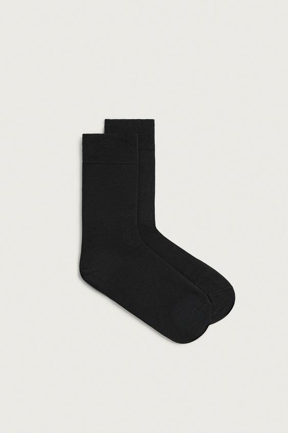 MERCERISED COTTON BLEND SOCKS - Navy blue by Zara - Image 0