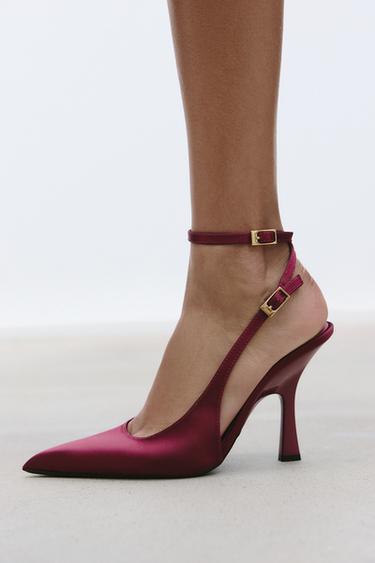 SATIN-EFFECT SLINGBACK SHOES - Pink by Zara - Image 0