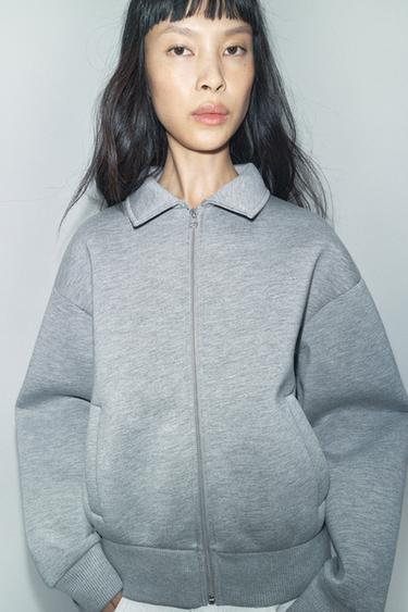 SCUBA-EFFECT BOMBER JACKET - Grey marl by Zara