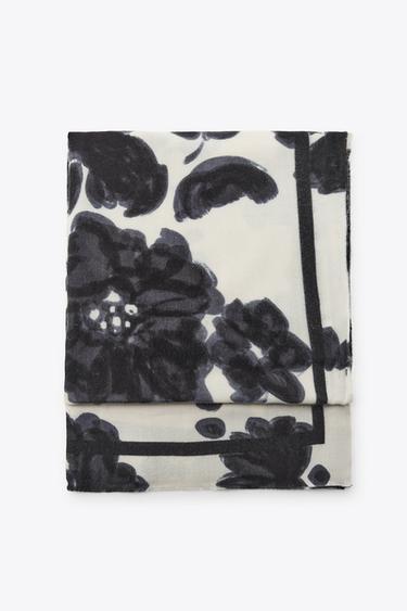 PRINTED SCARF - Ecru by Zara