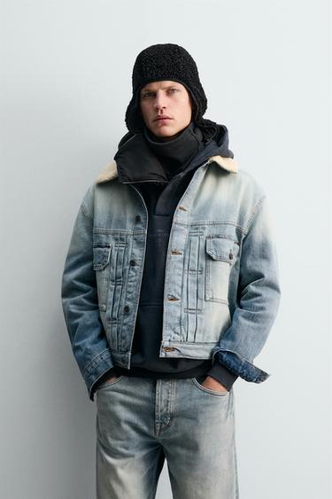 DENIM JACKET WITH PLEATS X SR_A - Mid-blue by Zara