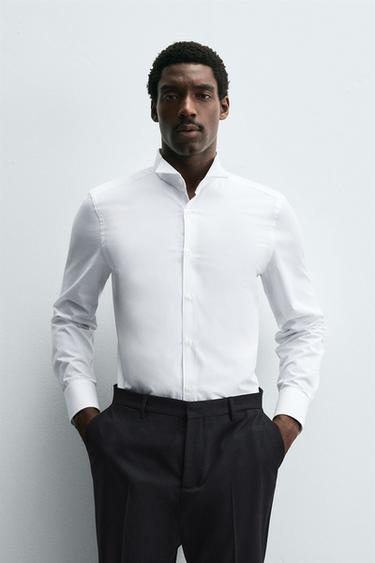 TUXEDO-STYLE COLLAR SHIRT - White by Zara