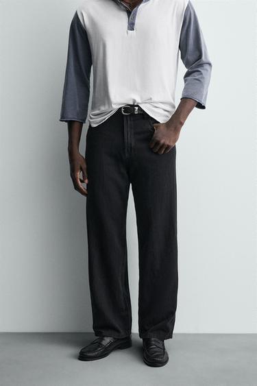 LIGHTWEIGHT LOOSE WIDE-LEG JEANS - Black by Zara