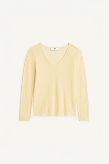 LIMITED EDITION V-NECK T-SHIRT - Yellow by Zara