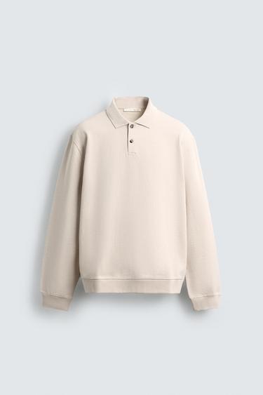 TEXTURED REGULAR FIT POLO SHIRT - Ecru by Zara