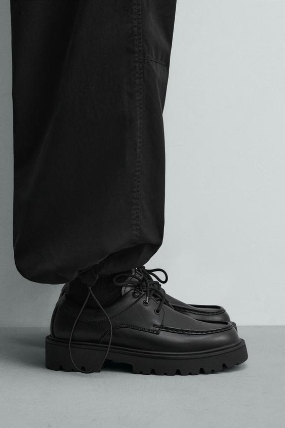 CHUNKY MOC TOE SHOES - Black by Zara - Image 0