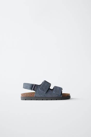 LEATHER SANDALS - Blue by Zara