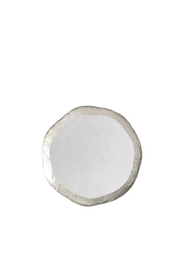 GLASS SIDE PLATE WITH RIM - Silver by Zara