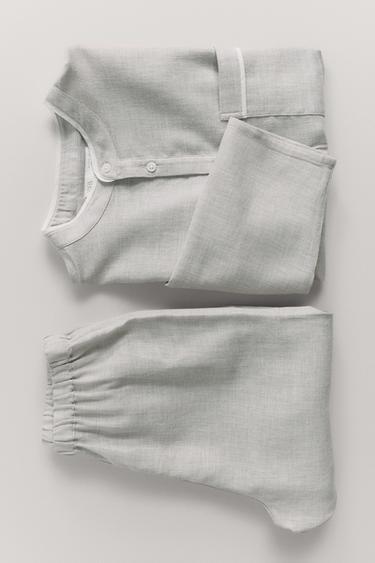 AGES 2-14/ HENLEY SHIRT PYJAMAS - Mauve by Zara