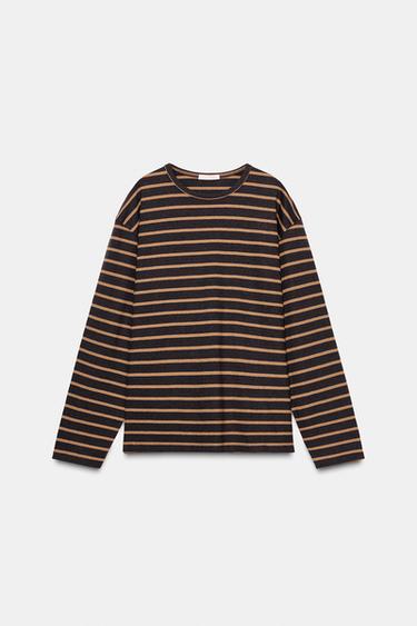 STRIPED LONG SLEEVE T-SHIRT - striped by Zara