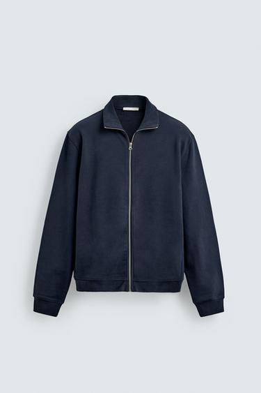 BASIC ZIP-UP SWEATSHIRT - Navy blue by Zara