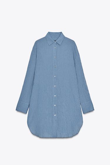 STRIPED LONG SLEEVE SHIRT ZW COLLECTION - Blue by Zara
