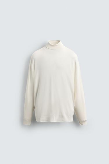 BASIC HIGH NECK SWEATER - Oyster-white by Zara