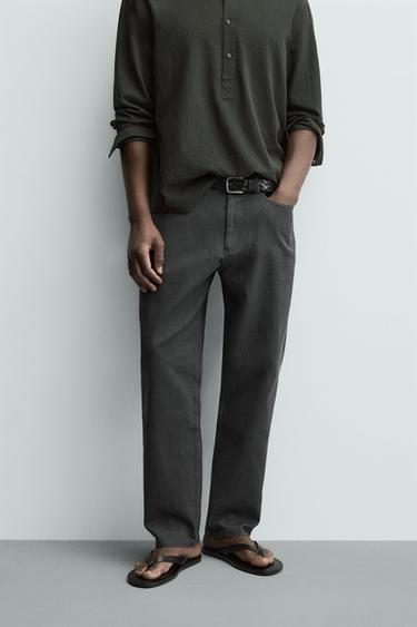 STRAIGHT-LEG JEANS - Grey by Zara