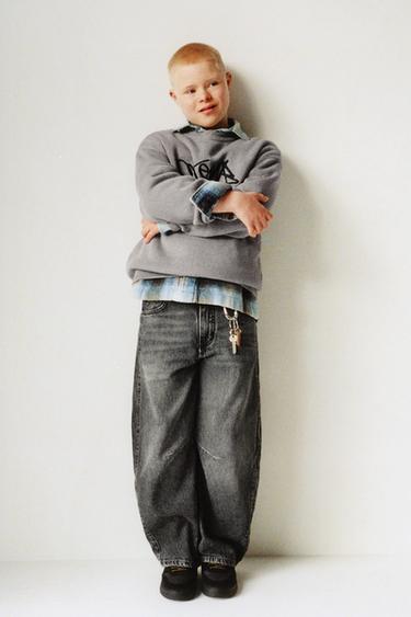 EMBROIDERED GRAFFITI KNIT JUMPER - Grey by Zara