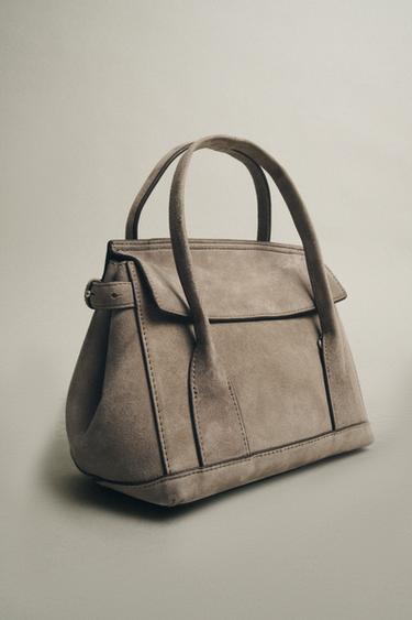 MINI CITY BAG SUEDE - Grey by Zara - Image 0