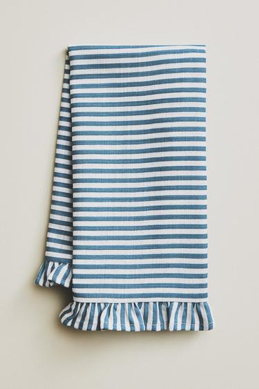 PACK OF RUFFLED COTTON NAPKINS (PACK OF 2) - Blue by Zara
