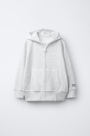 PLUSH ZIP-UP HOODIE - Grey marl by Zara