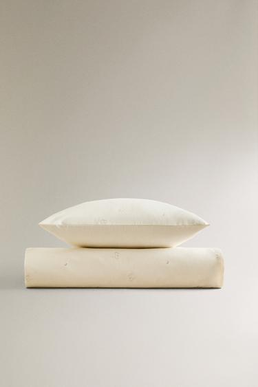CHILDREN'S DUVET COVER WITH EMBROIDERED MICE - Oyster-white by Zara - Image 0