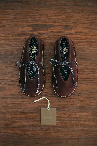 ZARA TIMELESS - LEATHER BALLERINA - Burgundy Red by Zara