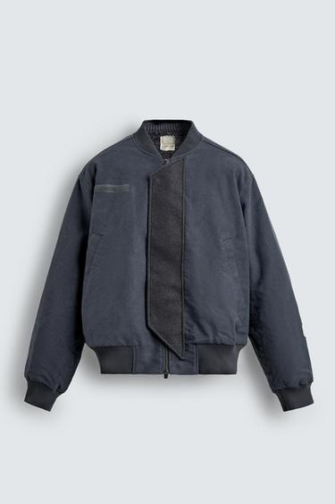 TEXTURED BOMBER JACKET X SR_A - Blue / Grey by Zara