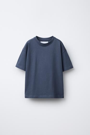 PLAIN MEDIUM WEIGHT T-SHIRT - Mid-blue by Zara