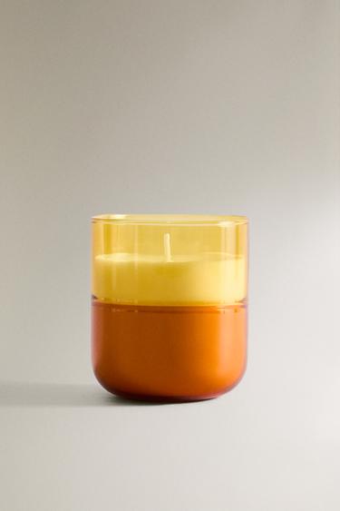 (220 G) COCONUT & PINEAPPLE SCENTED CANDLE - Dark yellow by Zara