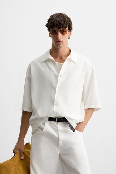 RELAXED FIT FLOWING SHIRT - White by Zara