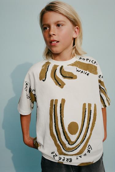 PALM TREE PRINT T-SHIRT - Ecru by Zara