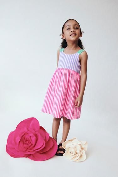 FLUORESCENT STRIPED DRESS - Fuchsia by Zara