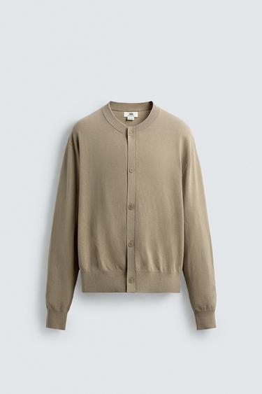 COTTON-RAMIE CARDIGAN - Beige by Zara