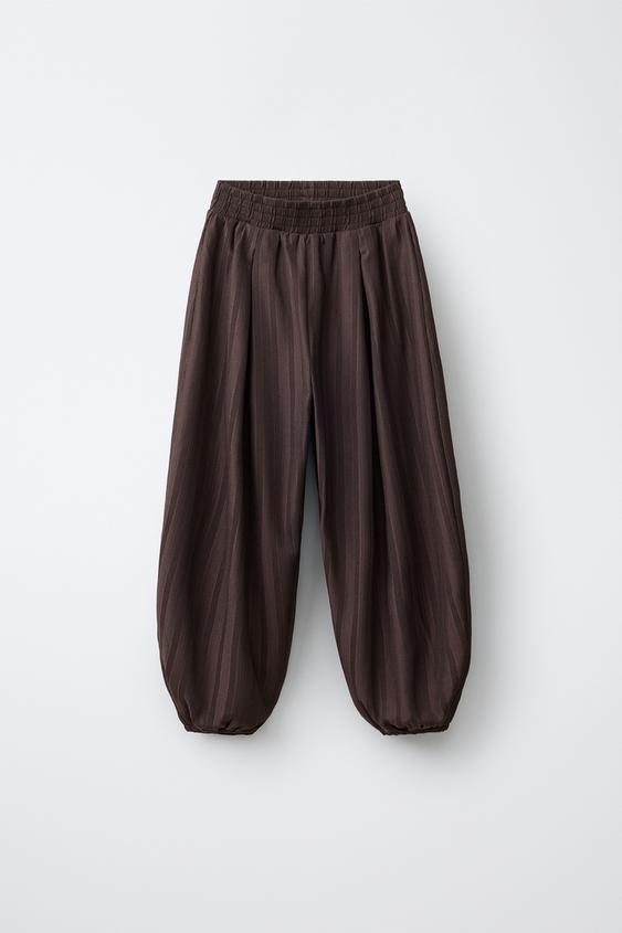 TEXTURED SAROUEL TROUSERS - Brown by Zara - Image 0
