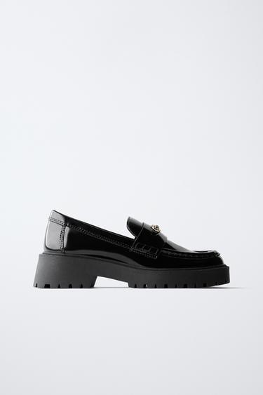 METAL DETAIL MOCCASINS - Black by Zara