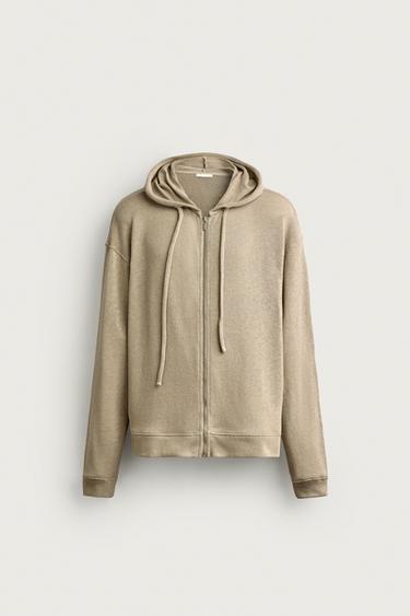 RELAXED FIT KNIT HOODIE - Leopard by Zara