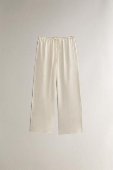 SILK TROUSERS - Ecru by Zara